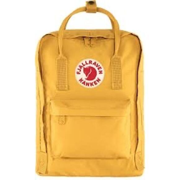 Fjallraven Kanken Backpack Zippered Adjustable Straps Yellow - Picture 1 of 8
